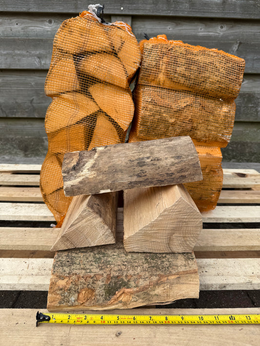 1m3 of Kiln Dried Ash Logs & Kindling, Firelighter BUNDLE- 20 nets