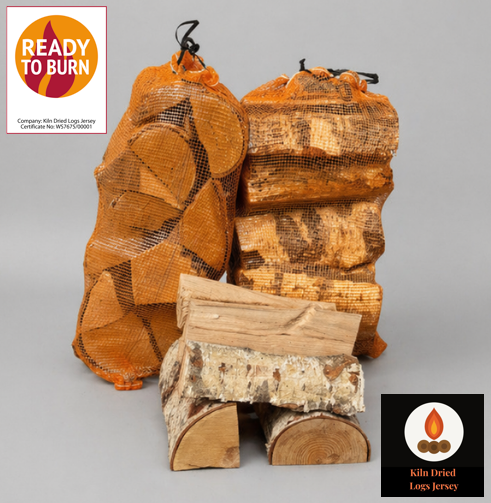 Kiln dried birch logs Jersey — Ready to Burn hardwood firewood delivered across Jersey