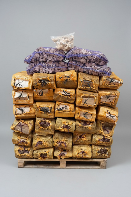 1.5m3 of Kiln dried Ash & Oak Logs bundled with Kindling & Firelighters