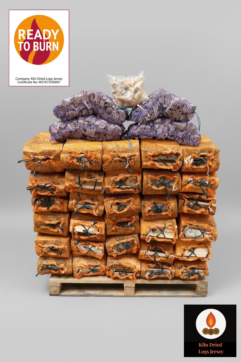 1.5m3 Kiln Dried Birch Logs Bundled with kindling & Firelighters