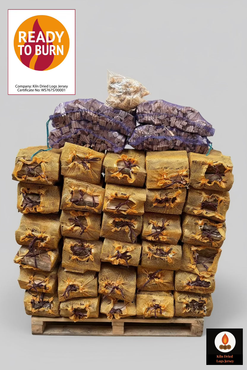 1.5m3 Kiln Dried Oak Logs Bundled with kindling & firelighters