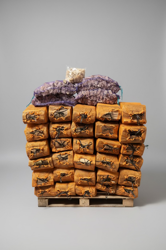 1.5m3 Kiln Dried Ash logs bundled with kindling & firelighters