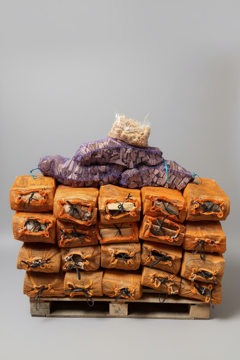 1m3 Kiln dried mixed logs bundled with kindling & firelighters
