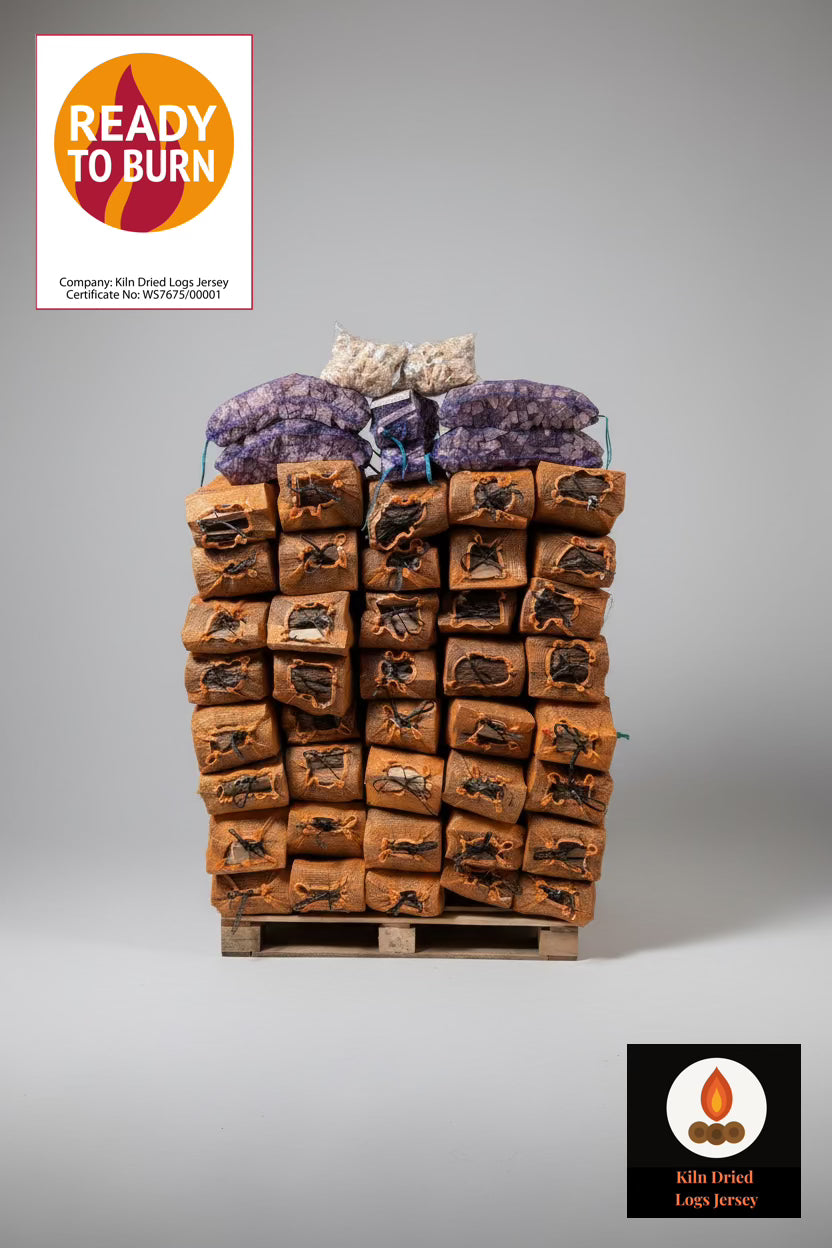 2m3 Kiln dried Ash & Oak logs bundled with kindling & firelighters