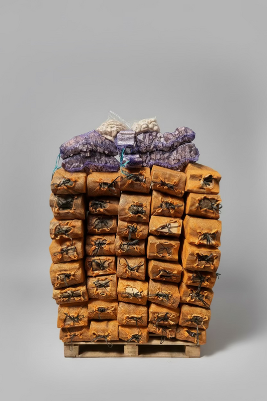 2m3 Kiln dried Ash logs bundled with kindling & firelighters