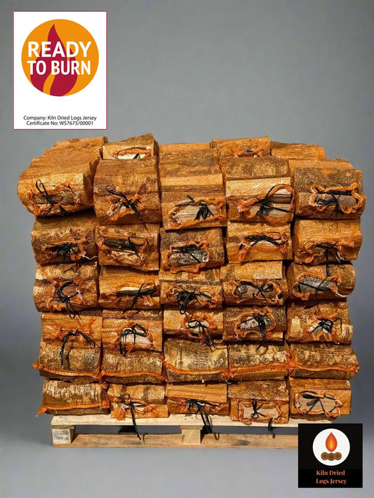 3m3 Kiln Dried Ash Logs, FREE Kindling & Firelighter BUNDLE - 60 nets = 3m3 loose