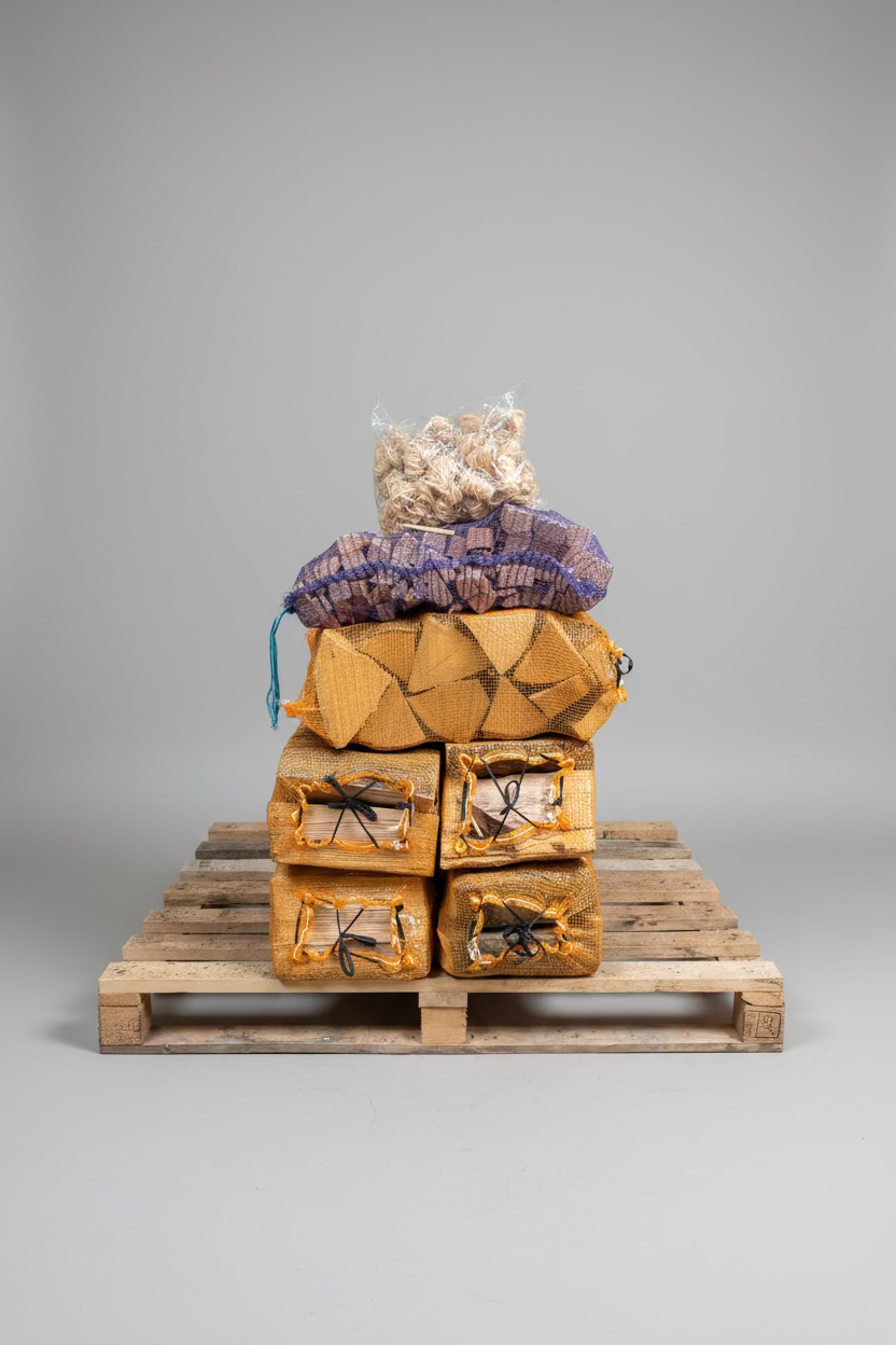 5 nets Kiln Dried Ash logs bundled with kindling & firelighters
