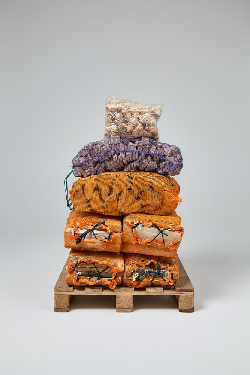 5 nets Kiln dried Birch bundled with kindling & firelighters