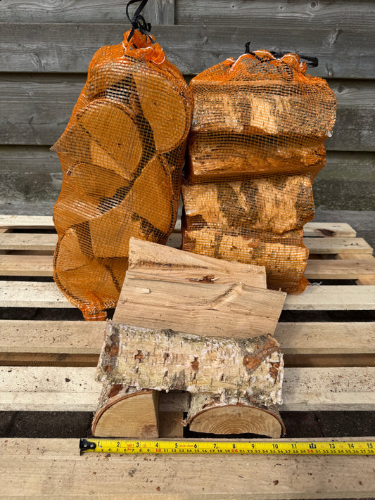Kiln Dried Mixed Ash & Birch logs - 10 nets