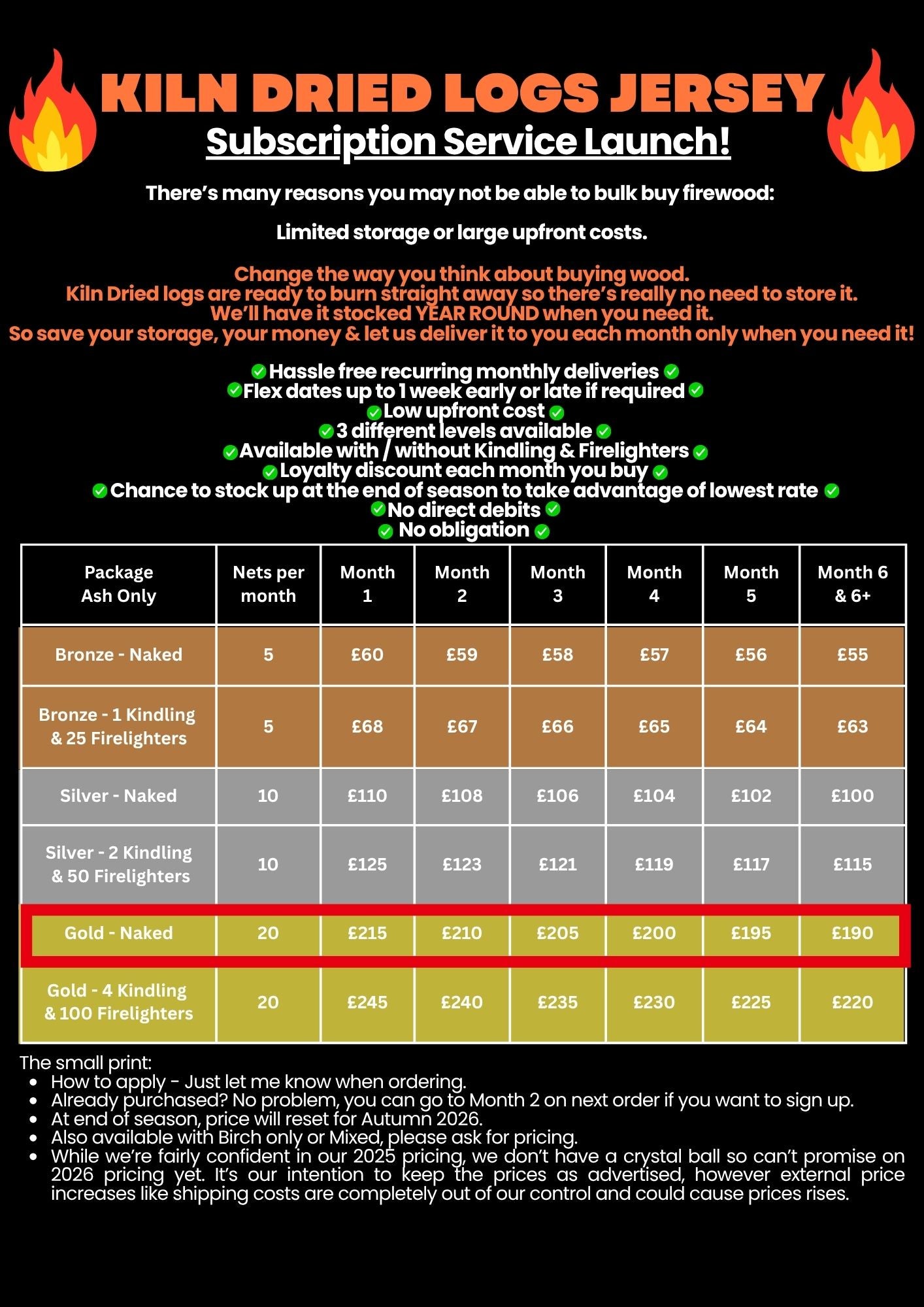 Gold Subscription Plan - Ash Logs Naked
