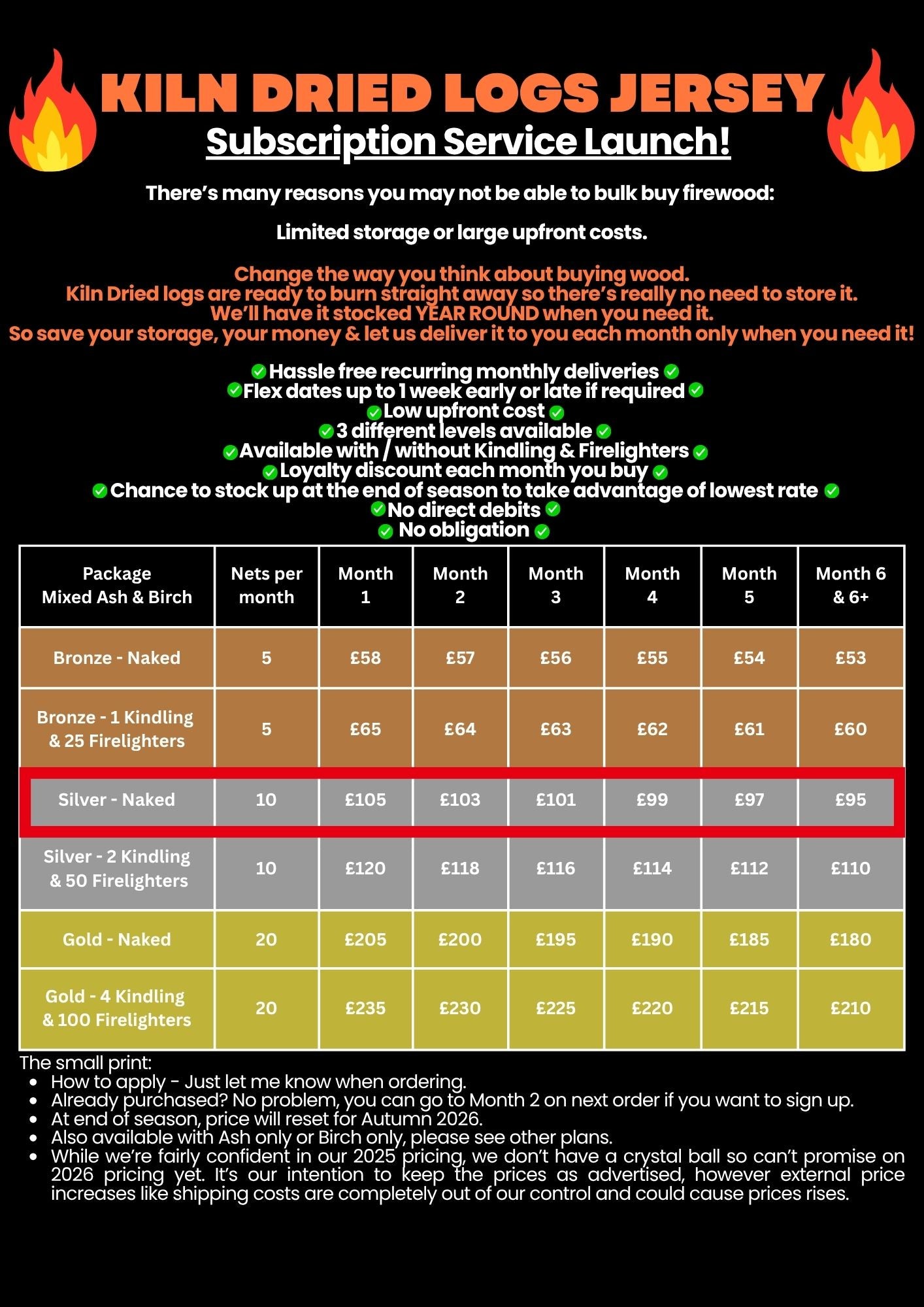 Silver subscription Plan - Mixed logs Naked